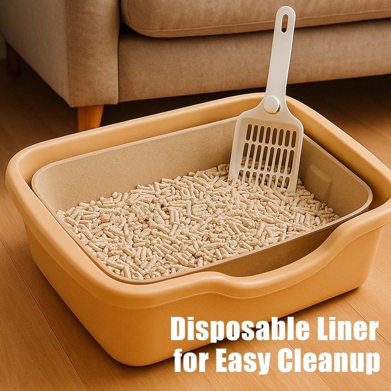 JINVOGREEN Disposable Litter Boxes for Cats, 6 Pack Cat Litter Trays for Travel, Temporary Use, or Liner – Leak-Proof, Eco-Friendly, Easy Clean-Up (16.1" x 12.4" x 3.7") - Image 5